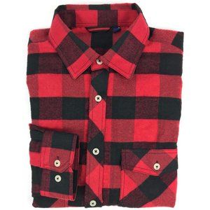 Buffalo Plaid Flannel Shirt Medium Red Black Sz M